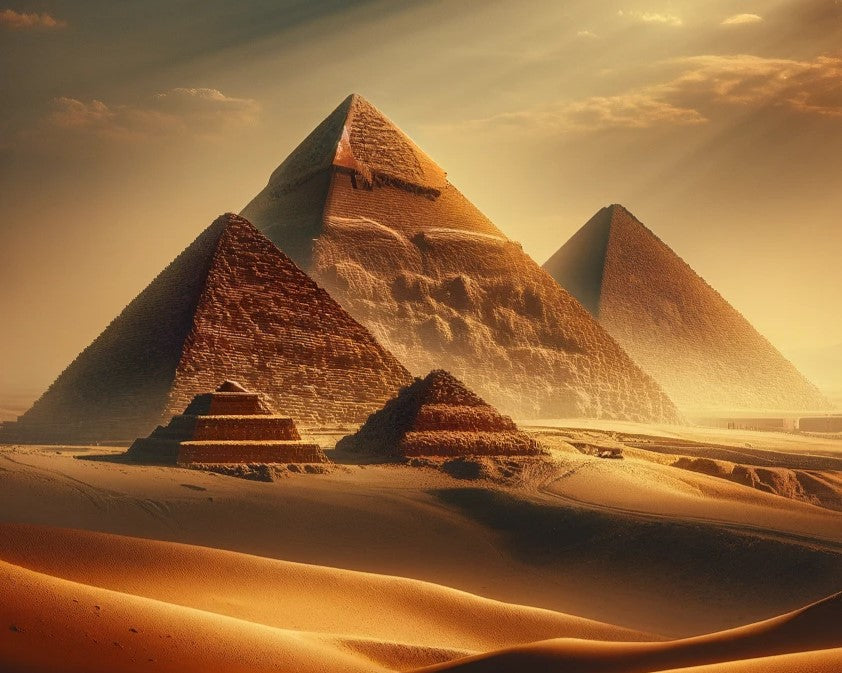 Pyramides et désert d'Égypte.